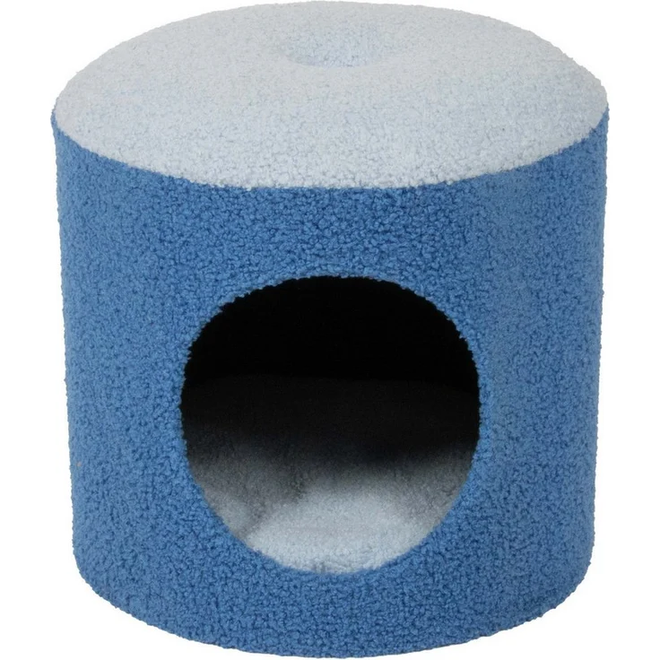 Coockoo Schlafhöhle Katzenhaus Happy House, 35 x 35 x 35 cm, blau