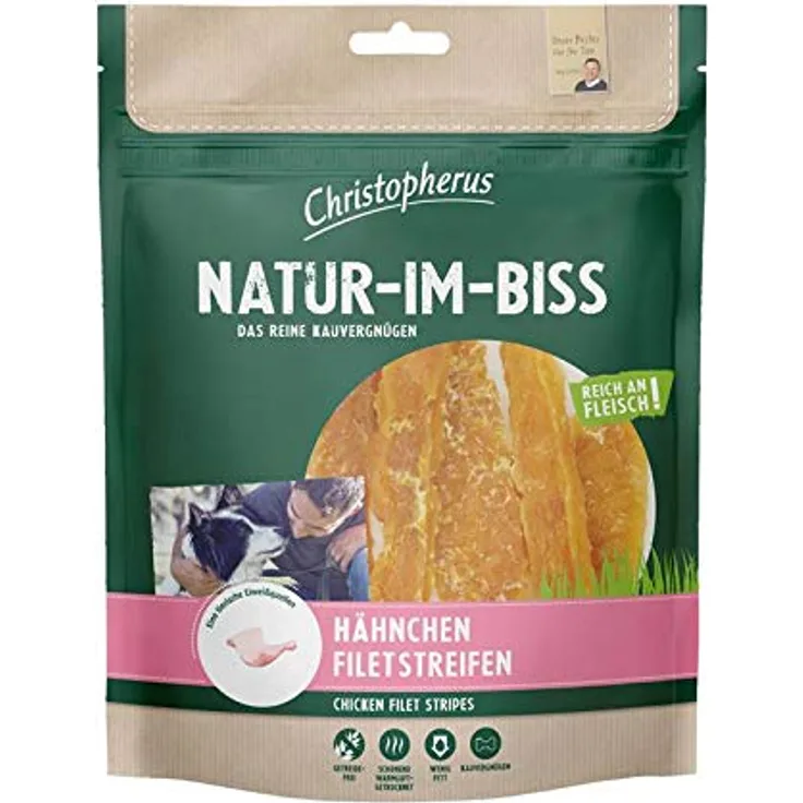 Christopherus Snack Hähnchenfiletstreifen, 5 x 300g, hochwertige Hundesnacks ohne Zusatzstoffe