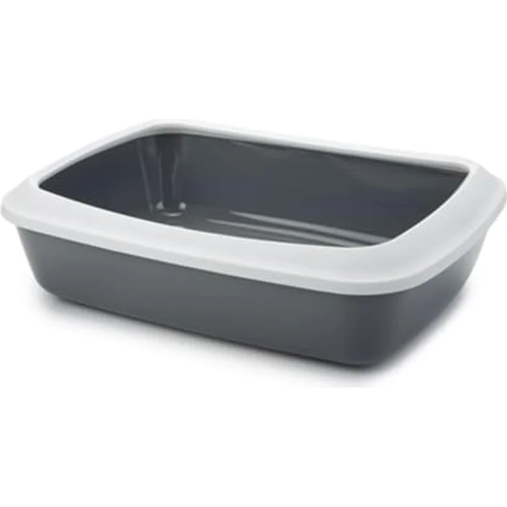 Nobby Katzentoilette mit Rand & Iriz grau-weiß 50 x 36,5 x 11,5 cm – Bild 2