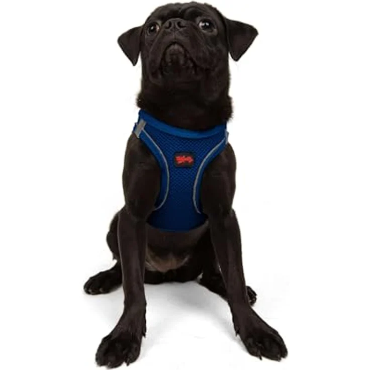 Tailpetz Air-Mesh Brustgeschirr für kleine und mittelgroße Katzen und Hunde – Weich, Atmungsaktiv, Dunkelblau, M (Brustumfang 53–59cm) – Bild 1