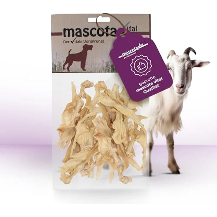 123... Hund dabei! mascota vital – Getrocknete Ziegenhaut für Hunde, 100% Natürlicher Kausnack, Reich an Proteinen, Ohne Zusatzstoffe, Schonend Getrocknet, 200g – Bild 2