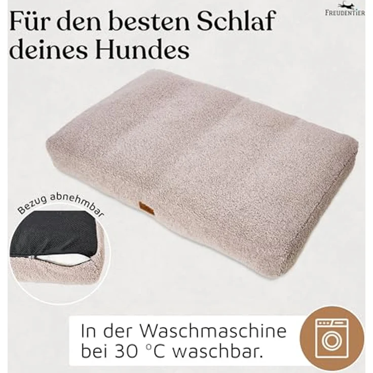 Freudentier orthopädisches Hundekissen Teddy L, Memory-Foam, Oeko-Tex zertifiziert, produziert in Europa – Bild 4