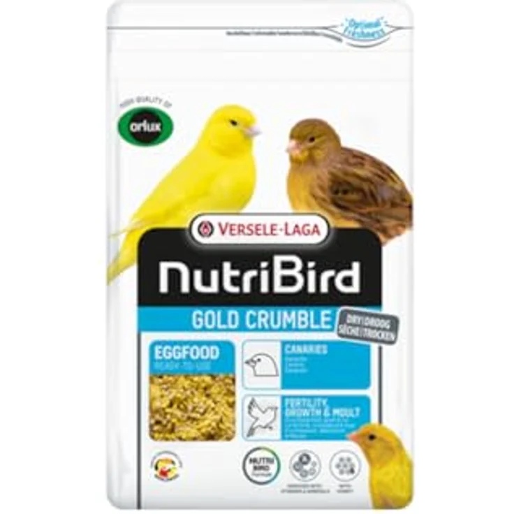 Versele-Laga NutriBird Gold Crumble Kanarien, 1 kg, Trockenes Eifutter mit Lysin und Methionin zur Unterstützung von Wachstum und Mauser – Bild 1