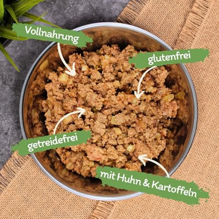 Lyra Pet Gino's Saftige Fleischmahlzeit mit Huhn & Kartoffeln, 6 x 400 g, getreidefreies Hundenassfutter, reich an Proteinen & Mineralien, magenfreundlich – Bild 2