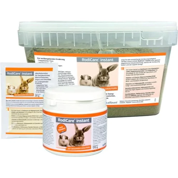 Alfavet RodiCare instant Päppelfutter, Alleinfuttermittel für geschwächte Zwergkaninchen, Meerschweinchen und Kleinnager, 2 kg Pulver mit Dosierlöffel, nährstoffreich und gesundheitsfördernd – Bild 2