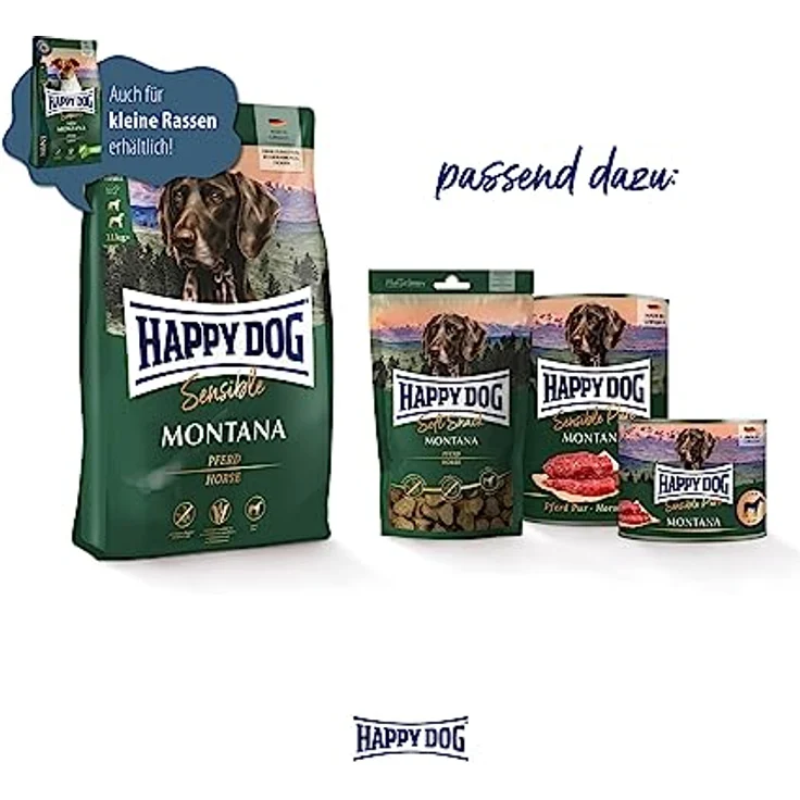 Happy Dog Sensible Trockenfutter Hund Adult, Montana, getreidefreie Rezeptur mit Pferd, 4 kg – Bild 5