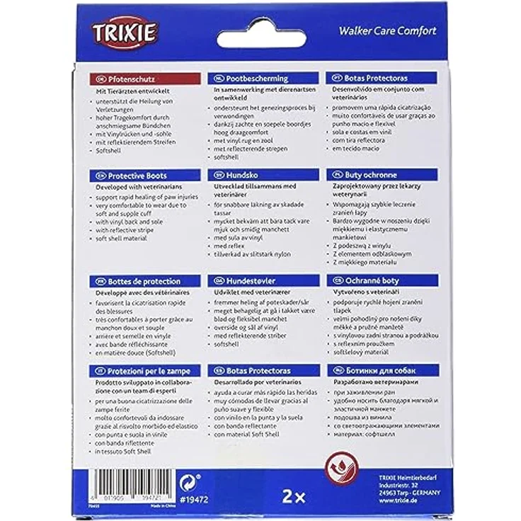 Trixie Pfotenschutz Walker Care Comfort 2 Stück schwarz M – Bild 6