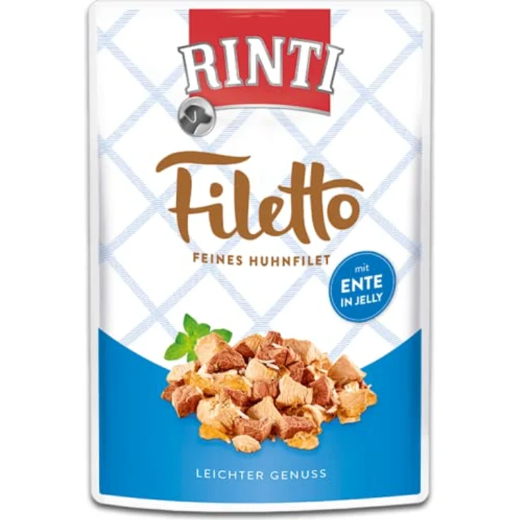 Rinti Filetto Jelly Huhn & Ente, Hunde-Nassfutter mit 58% Fleischanteil, 24 x 100 g Packungen – Bild 2