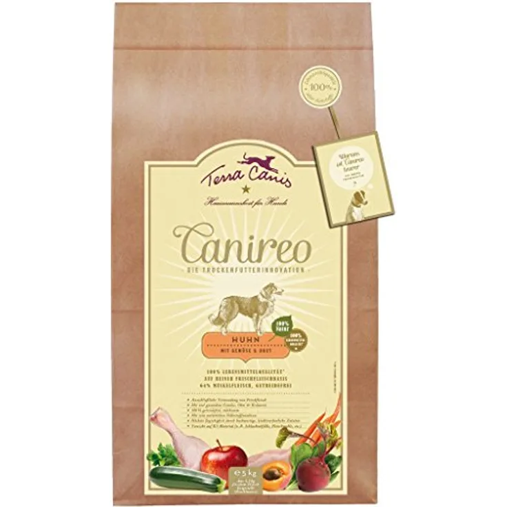 Terra Canis Canireo Trockenfutter Huhn, 1 kg mit 64% frischem Muskelfleisch und ausgewählten Gemüsesorten