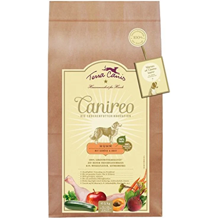 Terra Canis Canireo Trockenfutter Huhn, 1 kg mit 64% frischem Muskelfleisch und ausgewählten Gemüsesorten – Bild 1