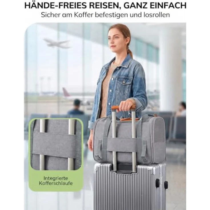 Morpilot Katzentransportbox für große Katzen und Welpen bis 6.8 kg, faltbare Hundetasche mit atmungsaktivem Mesh und Sicherheit Reißverschlüssen, ideal für Auto und Flugzeug – Bild 5