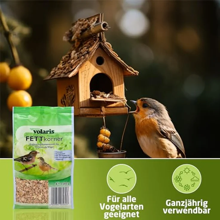 Eggersmann volaris Vogelfutter Wildvögel ganzjährig, 1 kg Streukörner mit hochwertigen Getreiden und Nüssen, ideal für alle Gartenvögel – Bild 2