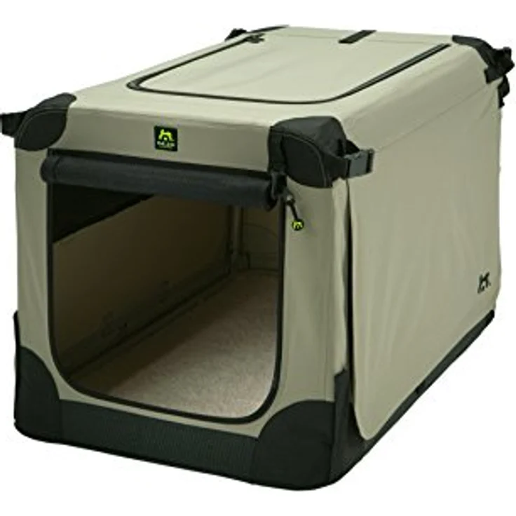 MAELSON Hunde-Transportbox Soft Kennel faltbare Hundebox / Tier Transportbox Beige, in 5 Größen erhältlich, stabil und wasserabweisend – Bild 3