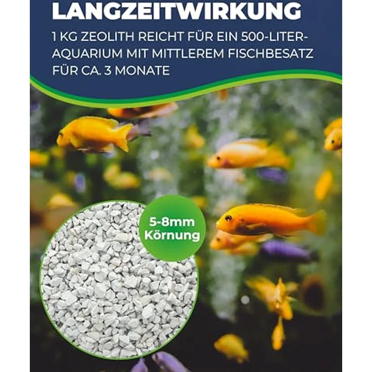 HOBBY Aquaristik Zeolith I 1000 g I Algenhemmendes Filtersubstrat für Süß- und Meerwasseraquarien I Hochwirksames Filtermaterial zur Wasseraufbereitung mit Zeolithsteinen 5-8mm – Bild 4