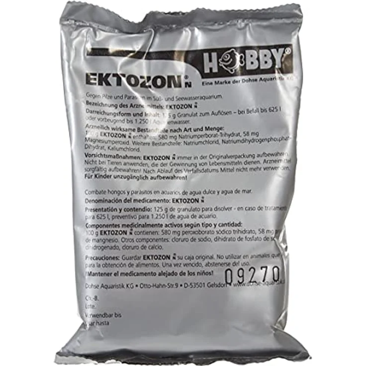 Hobby 51393 Ektozon, Arzneimittel zur Wasseraufbereitung, 500 g gegen Pilzkrankheiten bei Süß- und Seewasserfischen – Bild 4