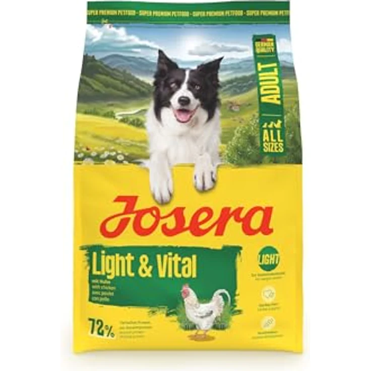 JOSERA Adult Light & Vital Huhn, Premium Trockenfutter für Senioren-Hunde, mit Erbse, phosphorarm, glutenfrei, 3 kg – Bild 1