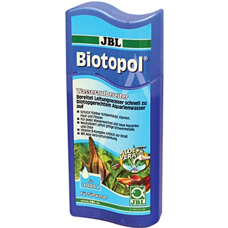 JBL Biotopol 23002, Wasseraufbereiter für Süßwasser-Aquarien, 250 ml mit Aloe Vera und Vitamin B zur Stressreduzierung – Bild 1