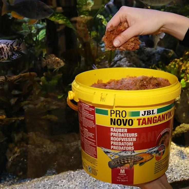 JBL PRONOVO TANGANYIKA FLAKES, Hauptfutter für Buntbarsche 8-20 cm, prebiotische Flocken, lichtdicht verpackt, 5500 ml – Bild 3