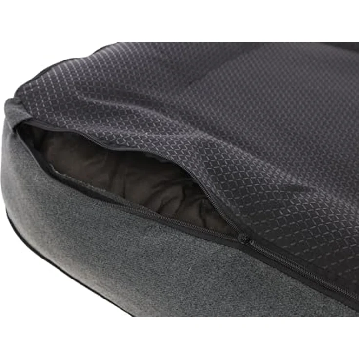 Kerbl Pet Kuschelbett Platin Ortho, orthopädisches Hundebett mit herausnehmbarer Matratze, grau, 117x80x18cm, Polyester, für entspannenden Schlaf – Bild 2