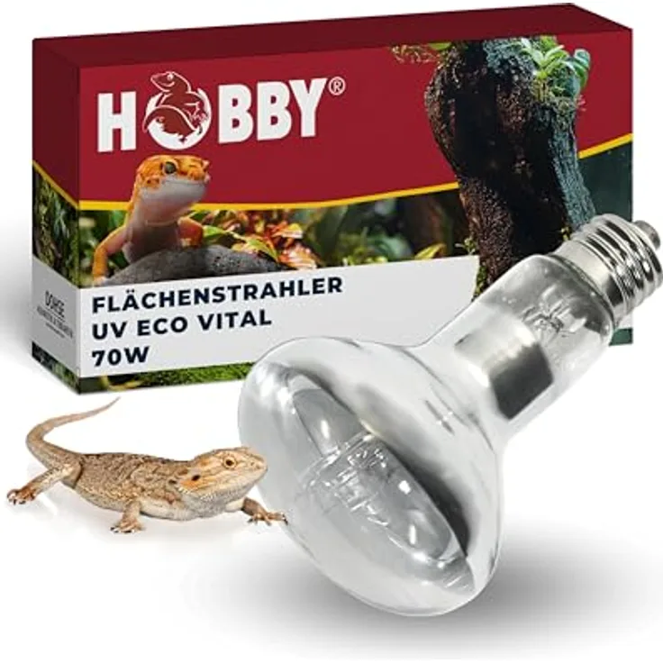 HOBBY Terraristik UV Eco vital, UV-Lampe für Terrarien, 70 W, energieeffiziente Mischlichtlampe mit UVB-Abgabe, langlebig und kosteneffizient