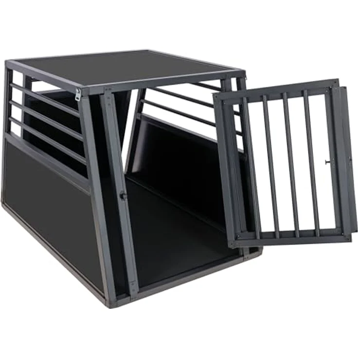 Kerbl Pet Alu-Transportbox Vacation, eintürig, für Hunde, Graphit, 92x65x65,5cm, mit Anti-Rutsch-Teppich und einfacher Reinigung – Bild 5