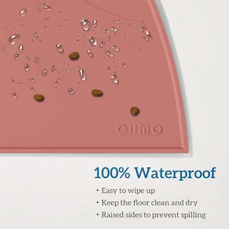 OHMO Napfunterlage Erythrinus 52x30cm, rutschfeste Silikon-Futterunterlage für kleine Hunde und Katzen, wasserdicht und leicht zu reinigen – Bild 4
