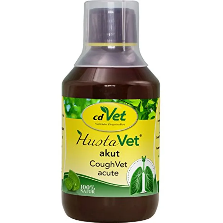 cdVet HustaVet Supplement for Respiratory Support, 250ml flüssiges Ergänzungsfuttermittel mit natürlicher Kräuterformel für atemwegsempfindliche Pferde