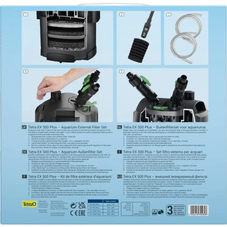 Tetra Außenfilter EX 500 Plus, leistungsstarker Aquarienfilter für bis zu 100 L, leise mit Schnellstartfunktion – Bild 2