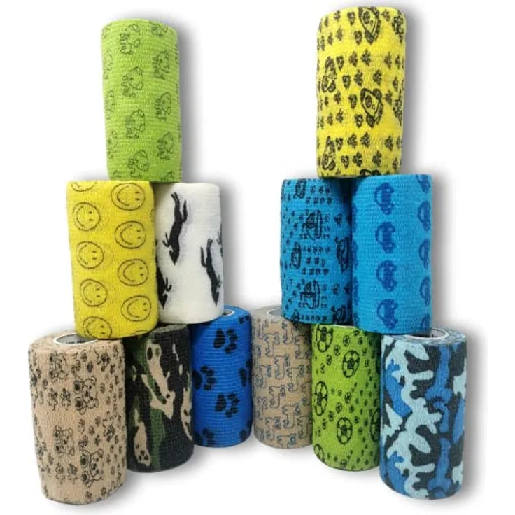 LisaCare 12er-Set 10cm Bandage für Verstauchungen und Prellungen, Wasser- und schmutzabweisend, Motiv-Mix Jungen