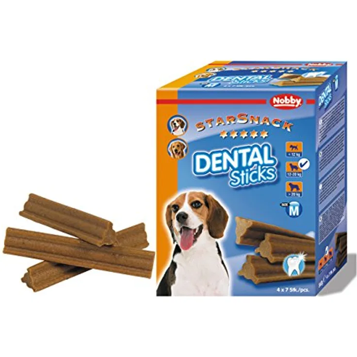 Nobby STARSNACK "Dental Sticks" medium, 28 Stück, 560 g für Hunde 12-20 kg, wirkt wie eine Zahnbürste