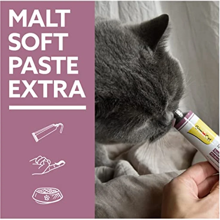GimCat Malt-Soft Paste Extra, Anti-Hairball Hilfe mit hochwertigem Malz, 100 g, laktosefrei – Bild 5