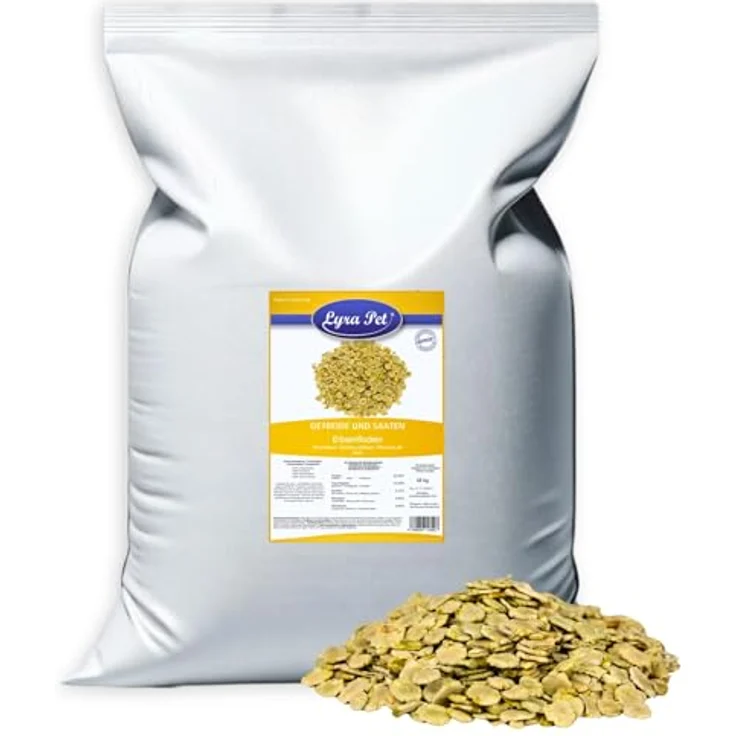 Lyra Pet® Erbsenflocken 25 kg, nährstoffreiches Einzelfutter für Wildvögel, Pferde & Kleinnager, reich an Proteinen, Ballaststoffen & Vitaminen, ganzjährig geeignet – Bild 1