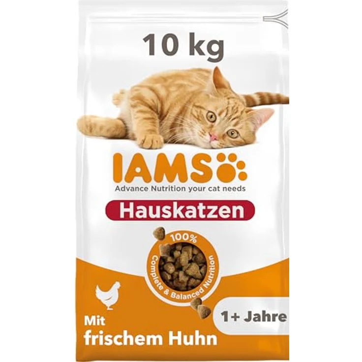 IAMS Indoor Katzenfutter trocken mit Huhn - 10 kg, fettreduziert, 89% tierische Proteine, weizenfrei, für gesunde Haut und glänzendes Fell – Bild 1