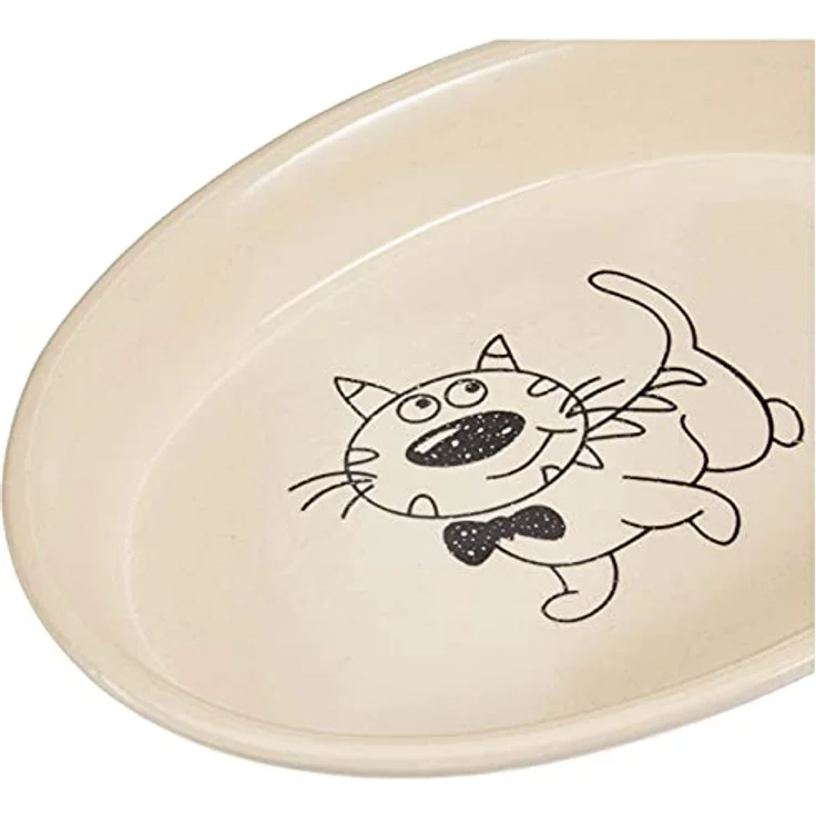 Nobby Katzen Keramik Schale oval creme beige 17 x 11 x 2,5 cm 120 ml – Bild 4