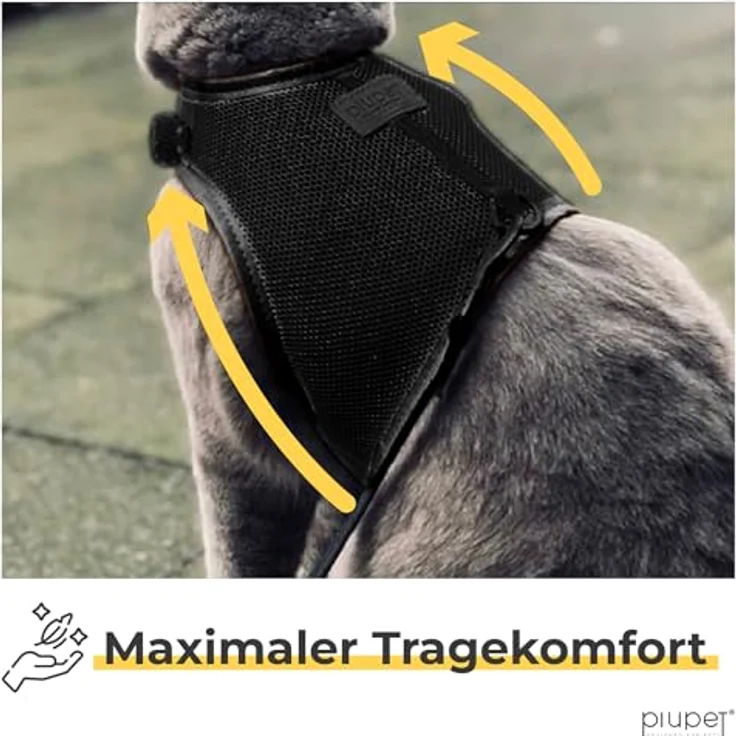 PiuPet® Katzengeschirr (S) mit 1,2m Leine, ausbruchsicher, ergonomisches Design, Schwarz – Bild 4