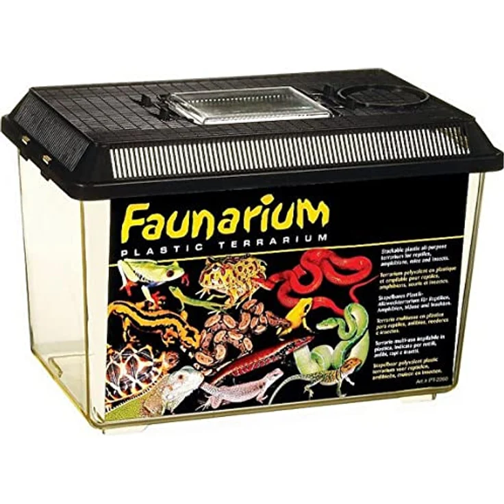 Exo Terra Standard Faunarium Medium, Schwarz - Ideal für Transport und Quarantäne von Terrarientieren, transparente Tür, gute Belüftung, leicht zu reinigen, Abmessungen 30 x 19,5 x 20,5 cm – Bild 1