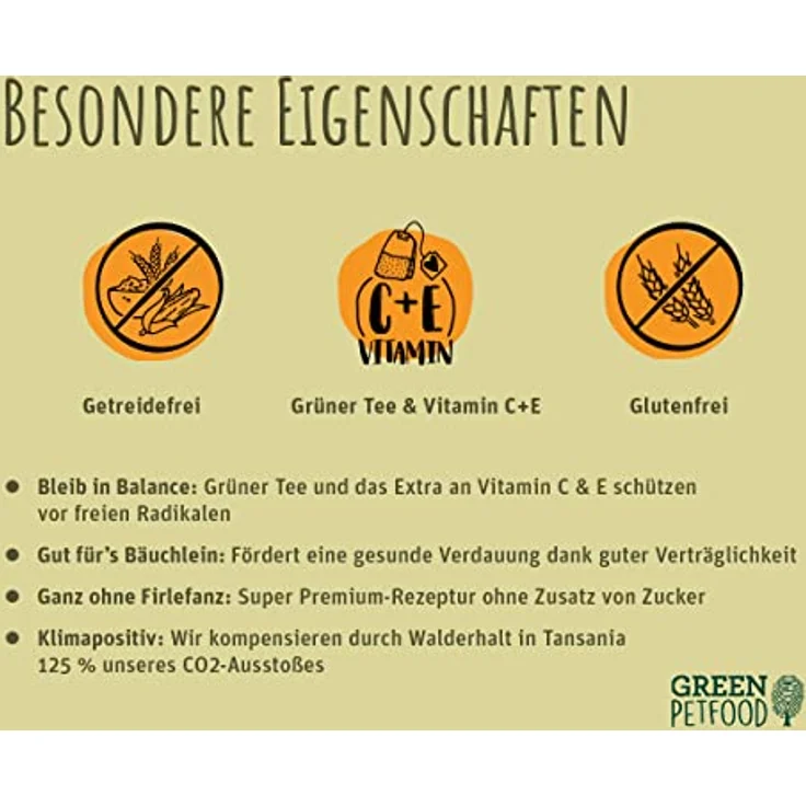 Green Petfood FairCat Balance, getreidefreies Nassfutter für ausgewachsene Katzen mit Tierwohl-Hühnchen, grünem Tee und Vitamin C+E, 8 x 85 g – Bild 3