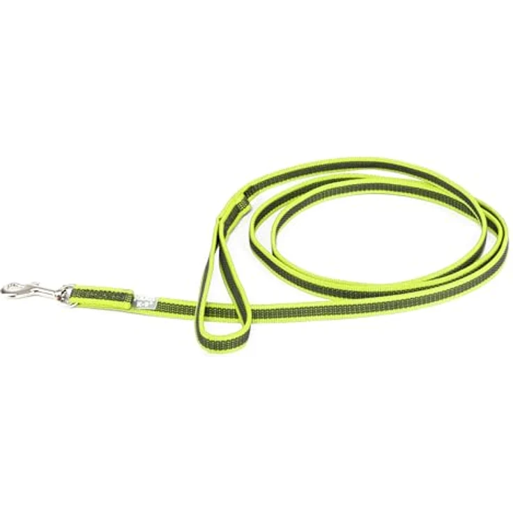 JULIUS K-9 IDC Color & Gray gumierte Leine, 14 mm x 2 m mit Schlaufe, stark und widerstandsfähig, Neon-Grau – Bild 1