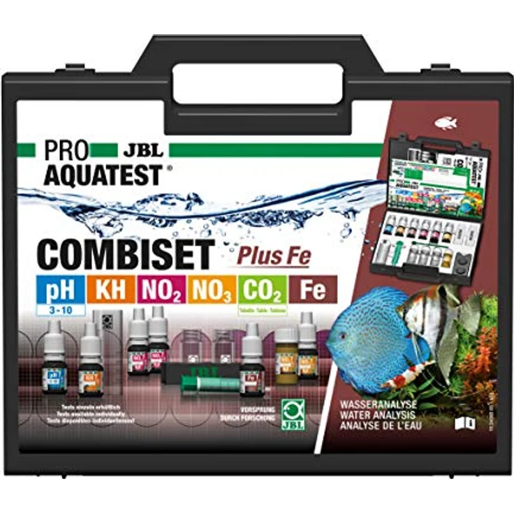 JBL Wassertest-Koffer ProAquaTest Combi Set Plus Fe, mit 6 Tests für Süßwasser-Aquarien, wasserfester Kunststoffkoffer und umfangreichem Zubehör – Bild 2