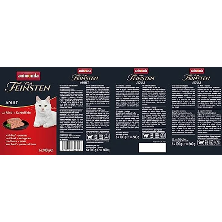 animonda vom Feinsten Rind und Kartoffeln, Katzen-Nassfutter in Pastetenform, 6x100g für ausgewachsene Katzen – Bild 2