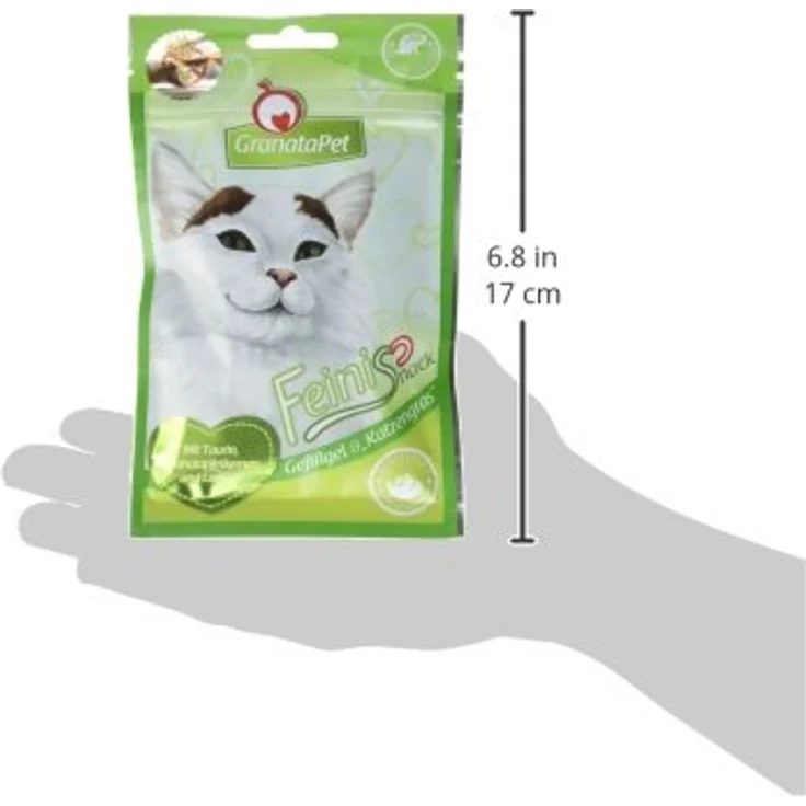 GranataPet Katzensnack Feinis Geflügel und Katzengras, getreidefrei, 50g gegen Haarballenbildung – Bild 6