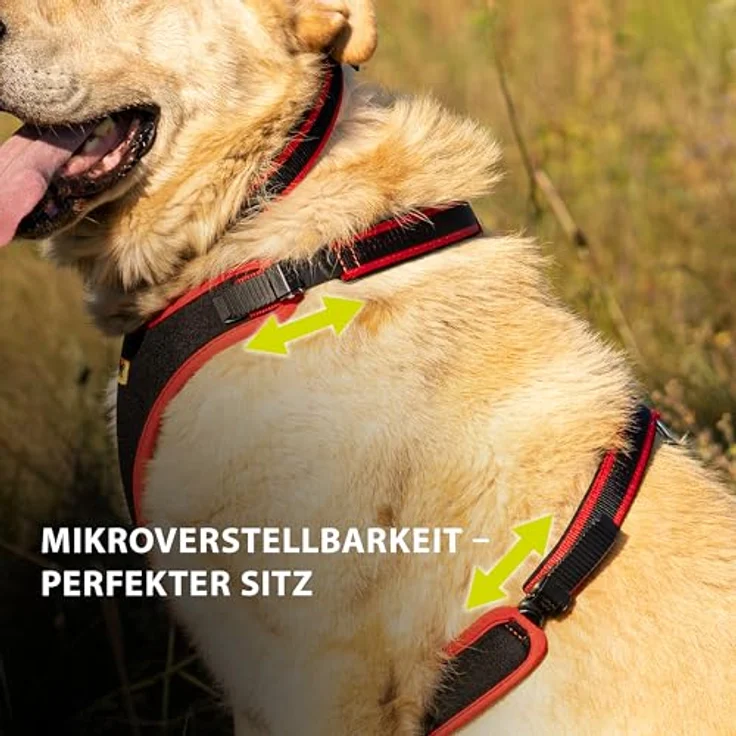 Ferplast ERGOCOMFORT SMALL, verstellbares und gepolstertes Hundegeschirr mit doppeltem Mikroverstellverschluss und Schnellverschluss, Rot – Bild 4