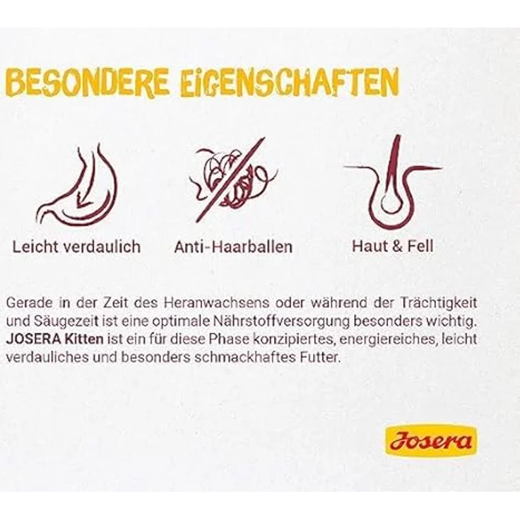 JOSERA Kitten Trockenfutter, 3 x 400 g für wachsende Katzen, glutenfrei und leicht verdaulich, Super Premium Qualität – Bild 3