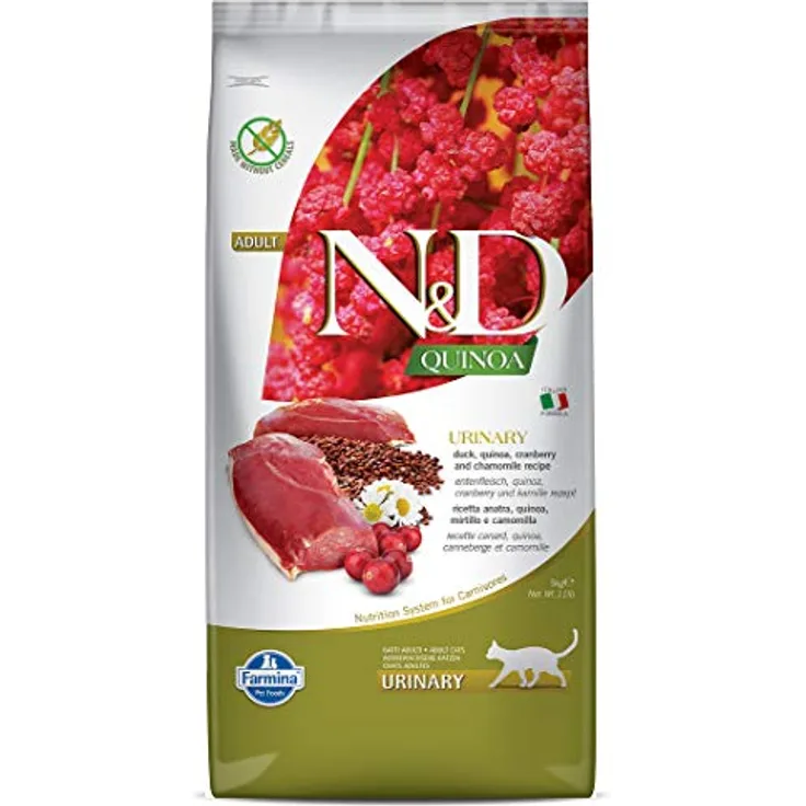 Farmina N&D Quinoa Pellets Katzenfutter, Trockenfutter mit Ente, hochwertigen Vitaminen und natürlichen Antioxidantien, 5 kg