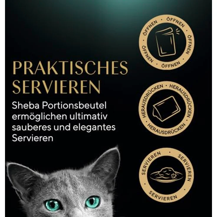 SHEBA® Portionsbeutel Multipack Sauce Collection Geflügel, 12 x 85g, Katzennassfutter mit Huhn, Ente, Geflügel und Truthahn in herzhafter Sauce – Bild 5