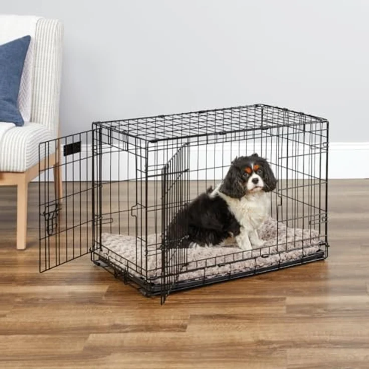 MidWest Homes for Pets iCrate Hundebox, klappbar, 2 Türen, Trennwand, auslaufsichere Bodenwanne, sichere Verriegelungen, Drahtgitterbox für mittelgroße Rassen, tragbar, robust, 76 cm – Bild 3