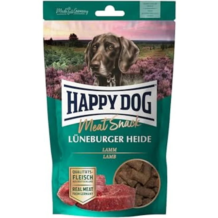 Happy Dog 60700 Meat Snack Lüneburger Heide, getreidefreies Lammfleisch-Leckerli für sensible Hunde, 75 g Inhalt – Bild 1