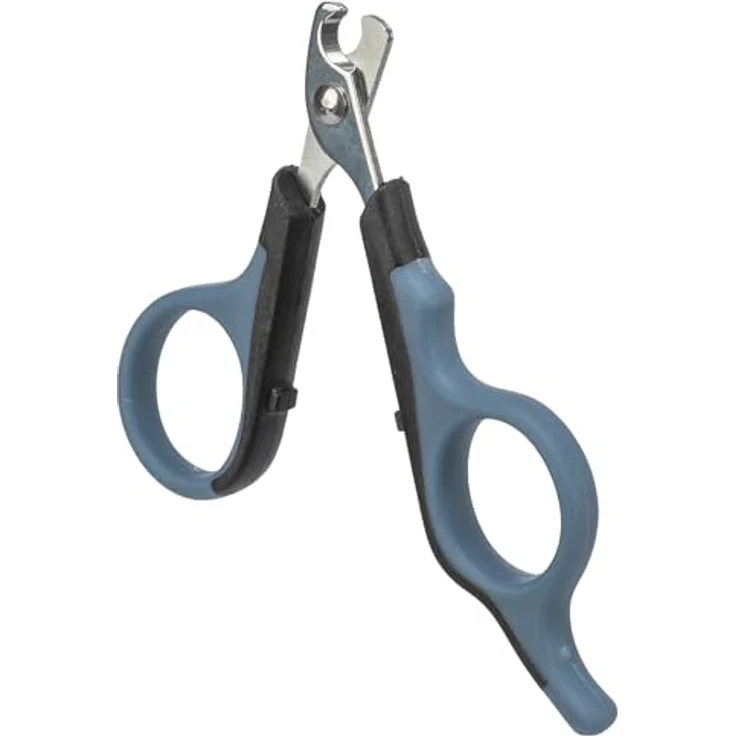 TRIXIE Krallenschere 8 cm für kleine Hunde, Katzen, Kleintiere und Vögel, Edelstahl mit gummiertem Griff, schwarz/blau - 2373 – Bild 4
