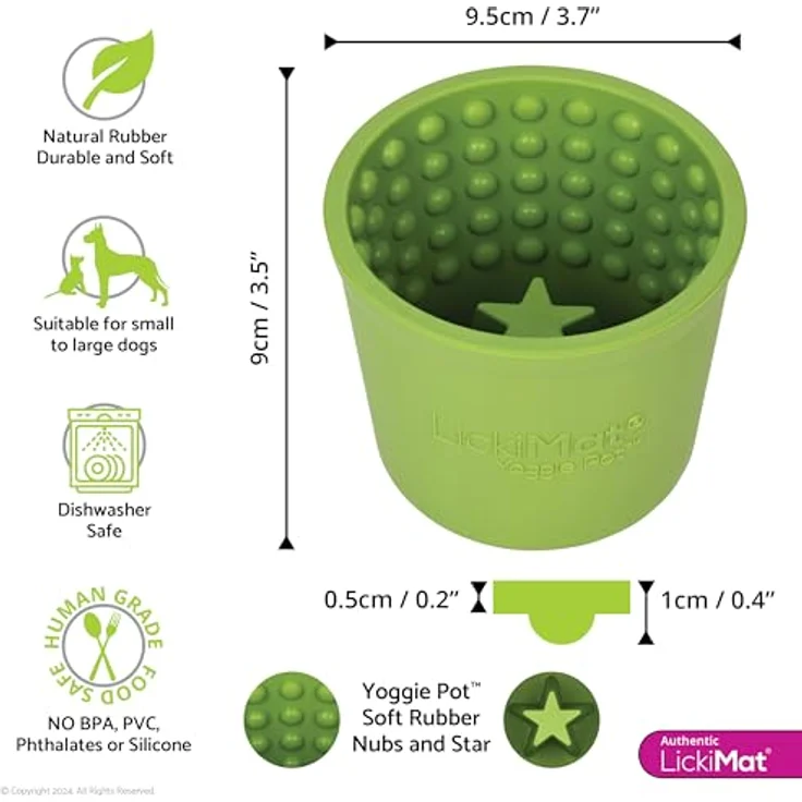 LickiMat Futternapf LickiMat Yoggie Pot, Becherform mit Noppen, natürliches Gummi, 9,5 cm Durchmesser, 9 cm Höhe – Bild 3