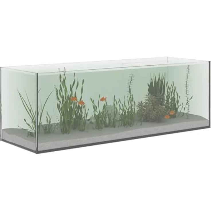 vidaXL Aquarium Transparent 60 x 20 x 20 cm, rechteckiges Glasbecken mit modernem Design für Zuhause und Büro, pflegeleicht und stabil – Bild 1